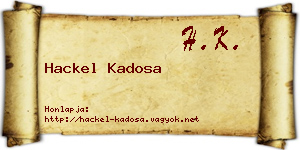Hackel Kadosa névjegykártya